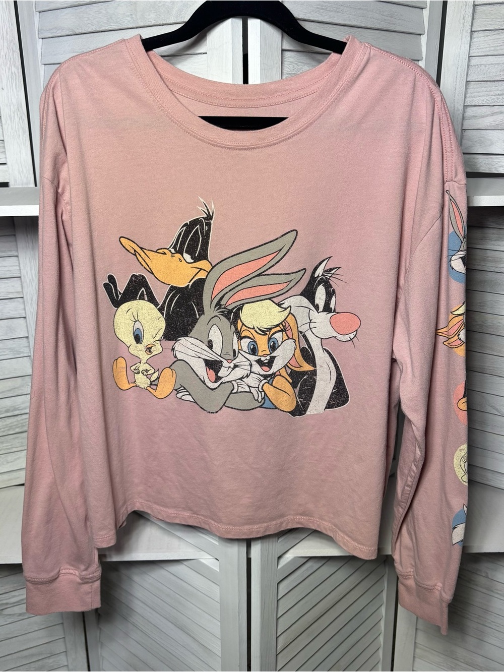 Love Tribe Looney Tunes Pink Long Sleeve Graphic Tee Plus Size 3X